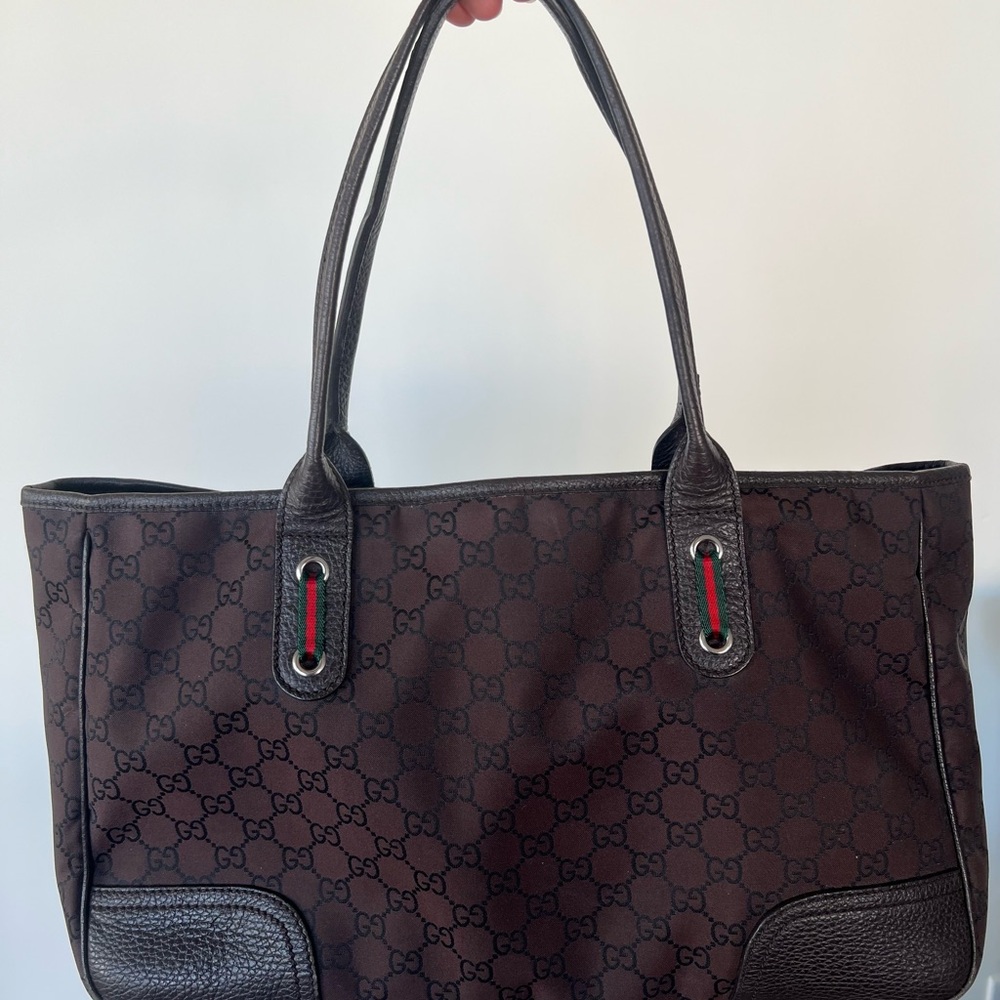 Gucci Dark Brown GG Canvas Tote
